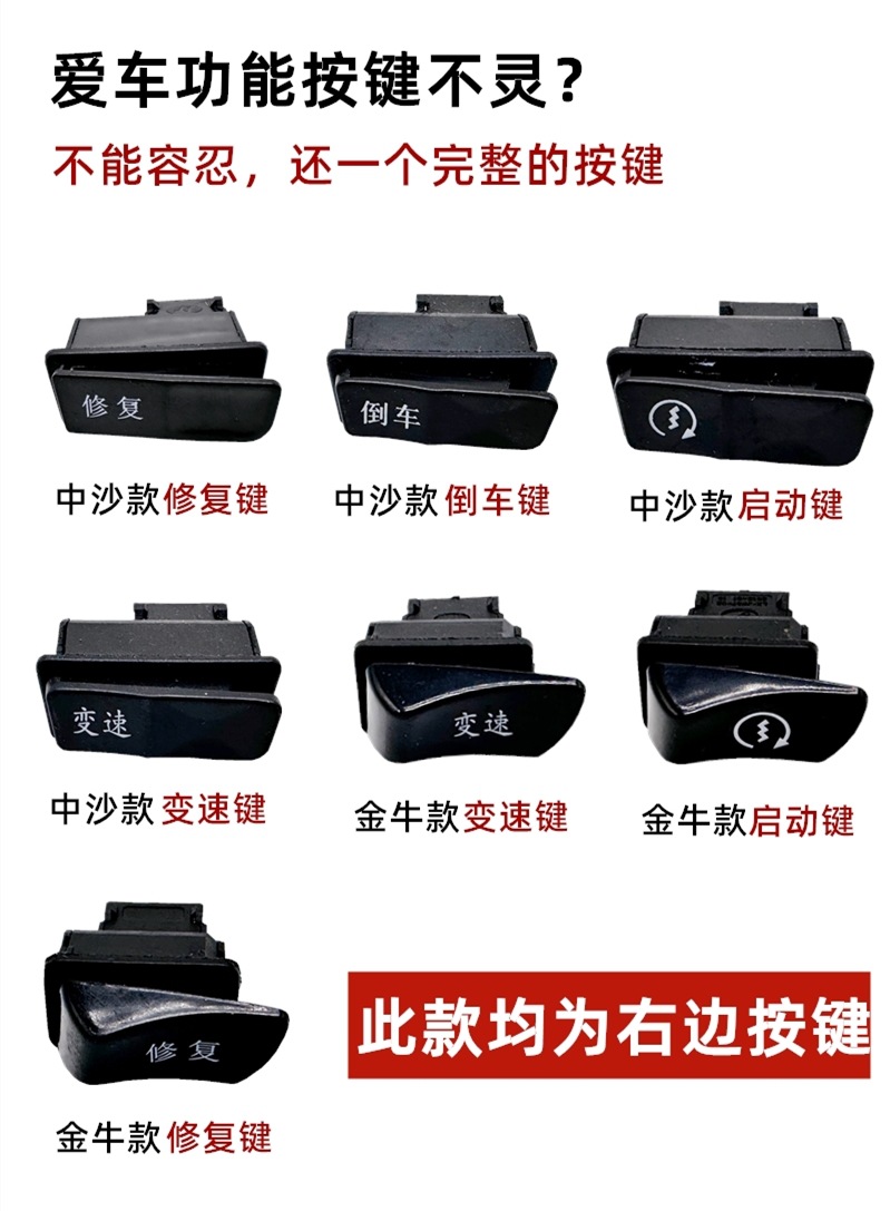 Five Major Switches for Electric Vehicle Pedals, Zhongsha Golden Bull Model, Variable Speed, Reverse Start, Universal Light Modification Accessories, Two Plugs