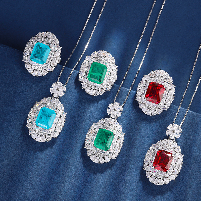 Zhuang Sheng joyas nuevo fondo de cobre chapado en oro de simulación de color tesoro estilo simple luz traje de lujo hembra piedra principal 12*10