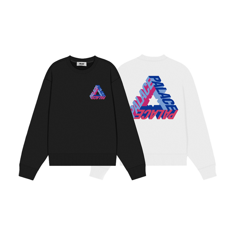 Palace British Street Fashion Brand Wang Yibo's Same Stereo Colorful 3D Letter Phantom Round Neck Terry Sweatshirt