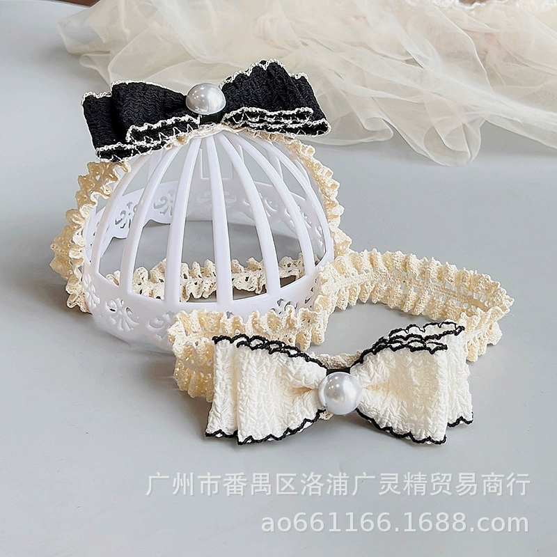 Южная Корея элегантный маленький аромат Детский пояс для волос большой жемчужный бант эластичная повязка на голову темперамент Универсальный Детский головной убор