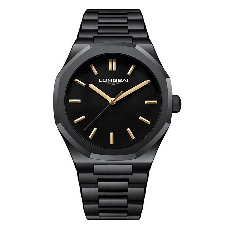 Longbai Cross-border Men's Watch Polygon Fashion Business Waterproof Japanese Movement Stainless Steel Band Men's Watch