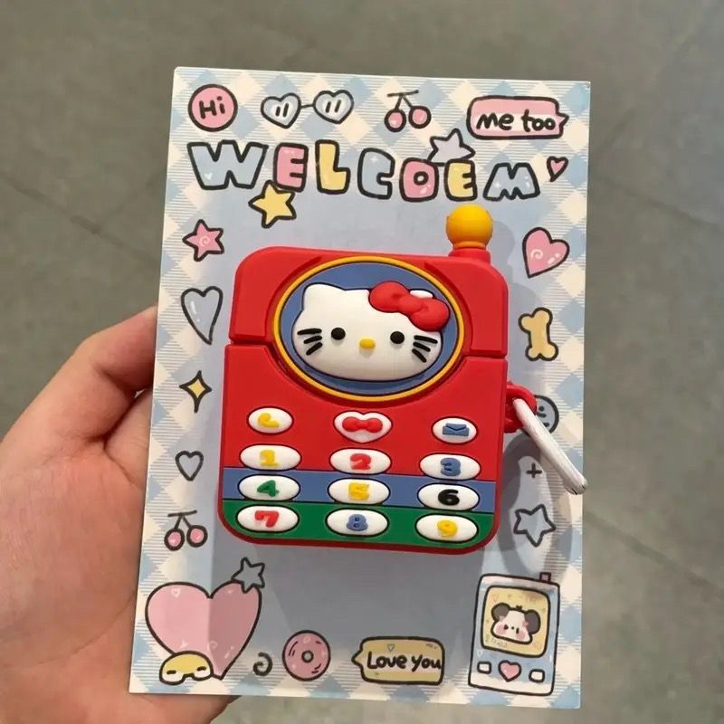 跨境卡通Kitty猫电话airpods4保护套苹果1/2代无线蓝牙耳机壳pro3|undefined