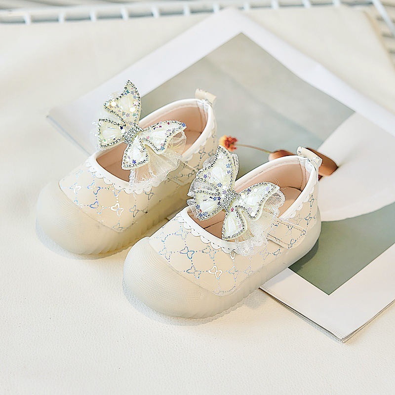 Zapatos para niños pequeños para niñas, primavera y otoño, nuevos zapatos de princesa antideslizantes de suela suave, protección de pies para niños, zapatos transpirables para bebés