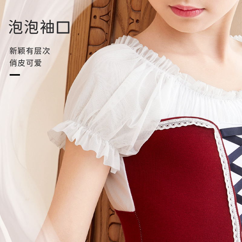 Ropa de baile para niños, falda de práctica de ballet, falda de princesa linda y versátil, falda tutú de estilo coreano, ropa de actuación corporal de baile