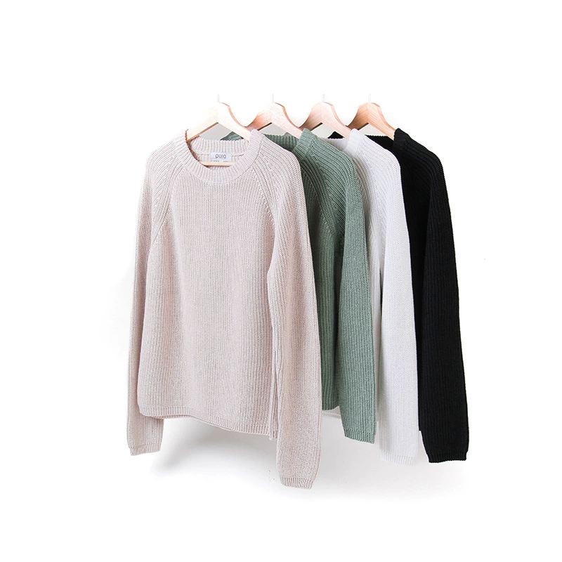 Длинный рукав, базовый свитер из хлопка, oversize, оптовая продажа