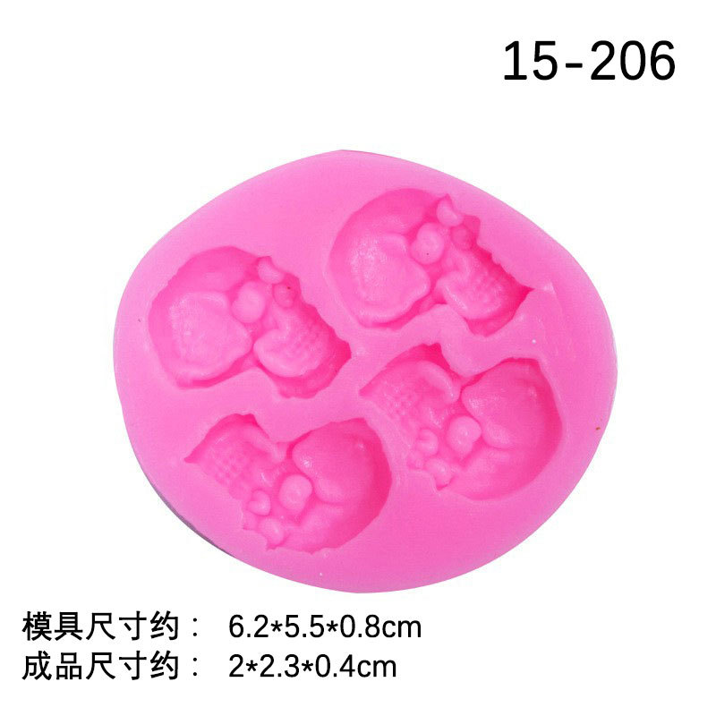 Serie de Halloween calabaza luz araña modelado de silicona molde búho araña cráneo DIY molde para hornear