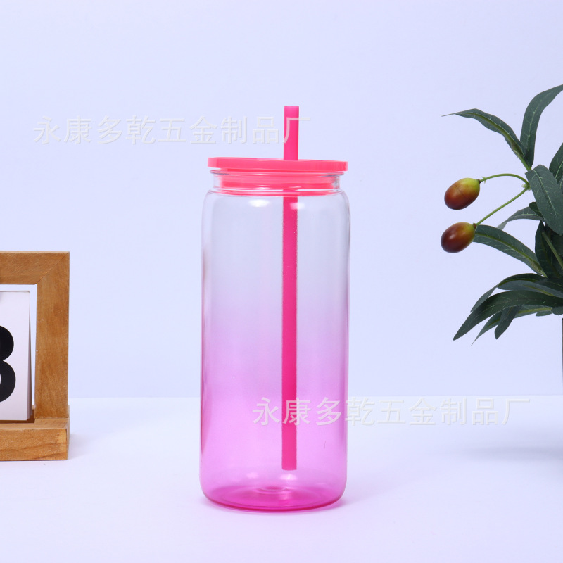 新品16オンスカラープラスチックメイソンカップカラーゼリースノーボールカップストローカップ20オンス二重プラスチックカップ|undefined