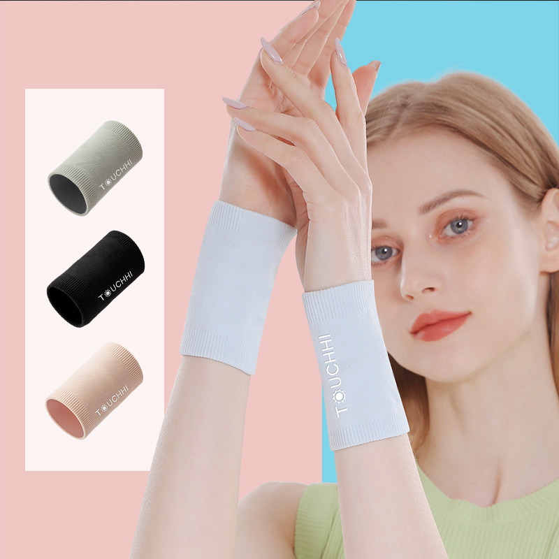 Wrist Guard Female Knitted Sports Wrist Guard Basketball Badminton Fitness Yoga Wrist Guard Running Sweat Absorbing Thin Anti-Sprain Male