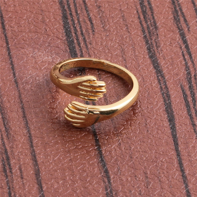 fashion gold-plated copper two-handed open ring