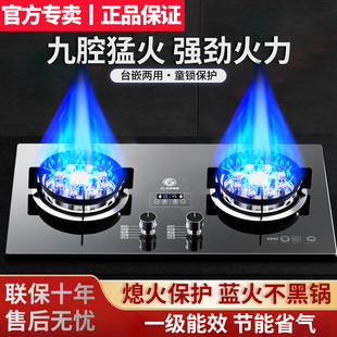 Japanese Gas Stove Double Burner Household Built-In Natural Gas Tabletop Liquefied Gas Stove with Timer and Strong Fire