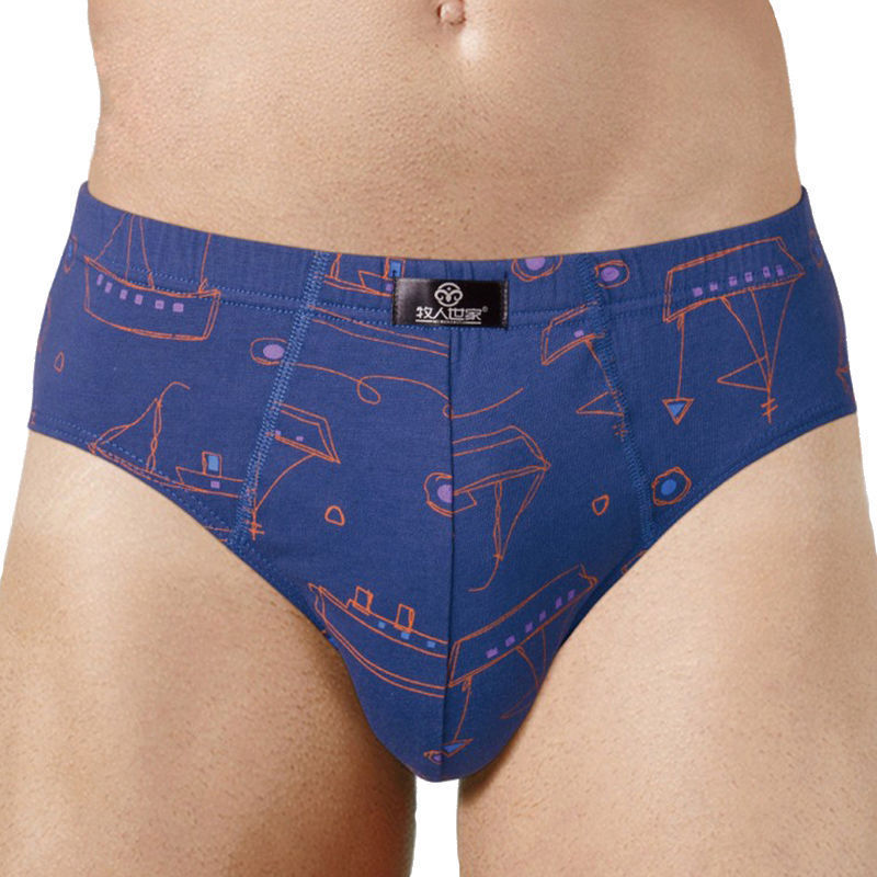 4 Pairs of Briefs Men's Underwear Pure Cotton Men's Briefs 100 Cotton Mid-Waist Pants Cotton Fabric Pants