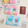 Cartoon passport case, capacious organizer bag, card holder, Korean style