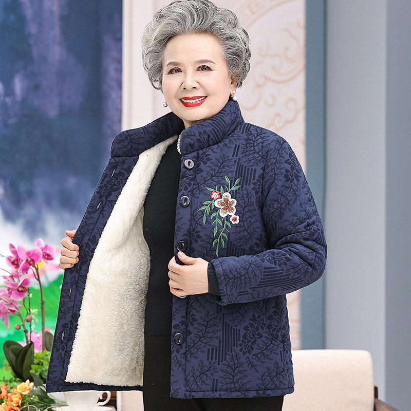 Warm autumn down jacket, 60 years, for middle age