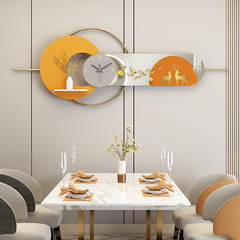 New trendy wall-mounted clock decorative painting for entrance, dining room wall, crystal ceramic combination decorative painting, wall decoration