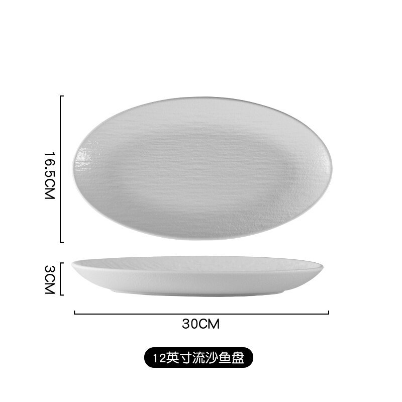 12inch 유사 생선 접시-프로스트 화이트