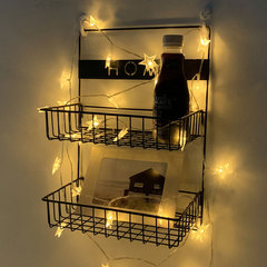 牆上置物架臥室牆壁免打孔掛籃鐵藝廚房衛生間牆面學生宿舍收納架