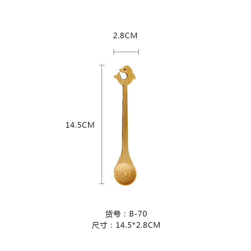 木製スプーン漫画竹スプーンコーヒーアイスクリームアイスクリームスプーンジャム日常使用竹スプーンデザート高価値カスタマイズ|undefined