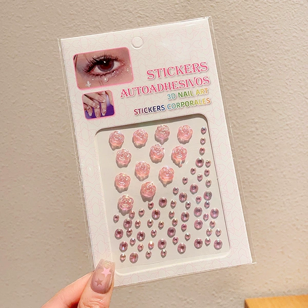 Pink rose diamond sticker