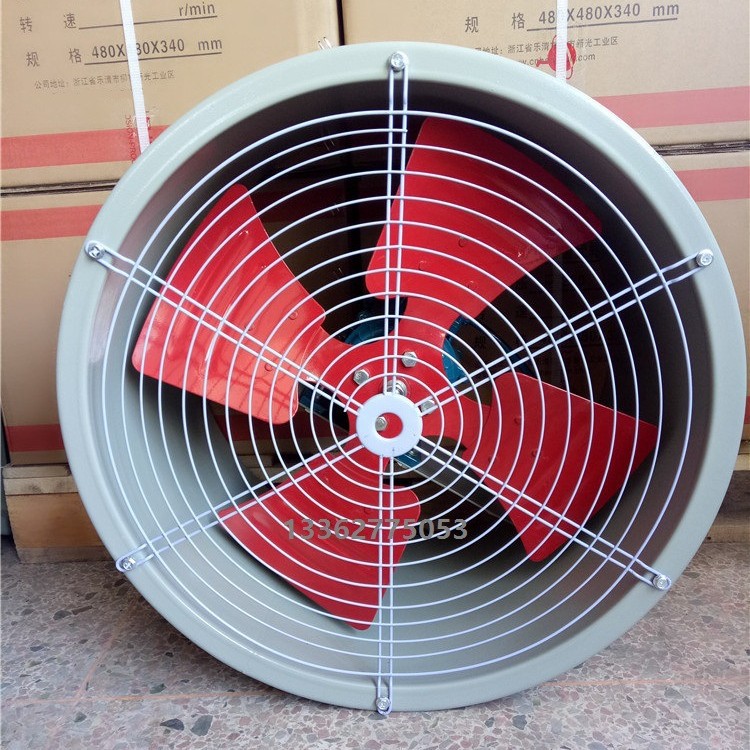 低噪音轴流风机SF5-2R 220V/380V SF5-4Rr管道风机 带百叶 支架