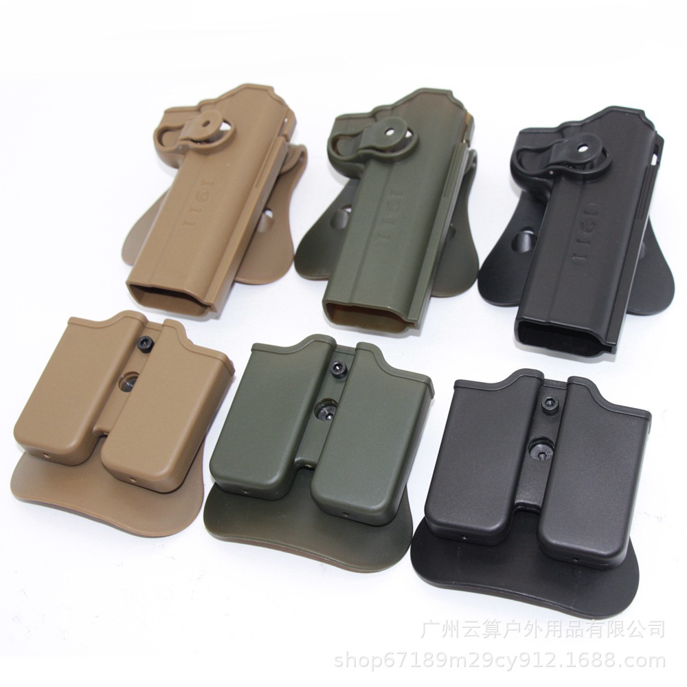 Fábrica directa IMI funda de plástico Colt 1911 funda de bala universal cintura multifuncional de extracción rápida manga-negro