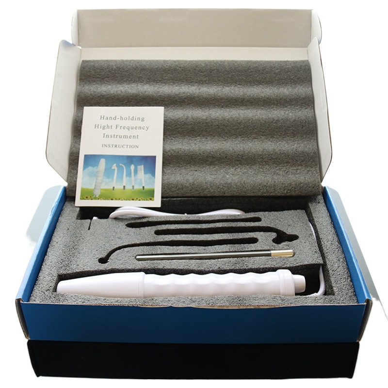 Caja de instrumentos de electroterapia de alta frecuencia 7-piezas Conjunto de 4 piezas 6-pieza accesorios de instrumento de belleza de vidrio electroterapia