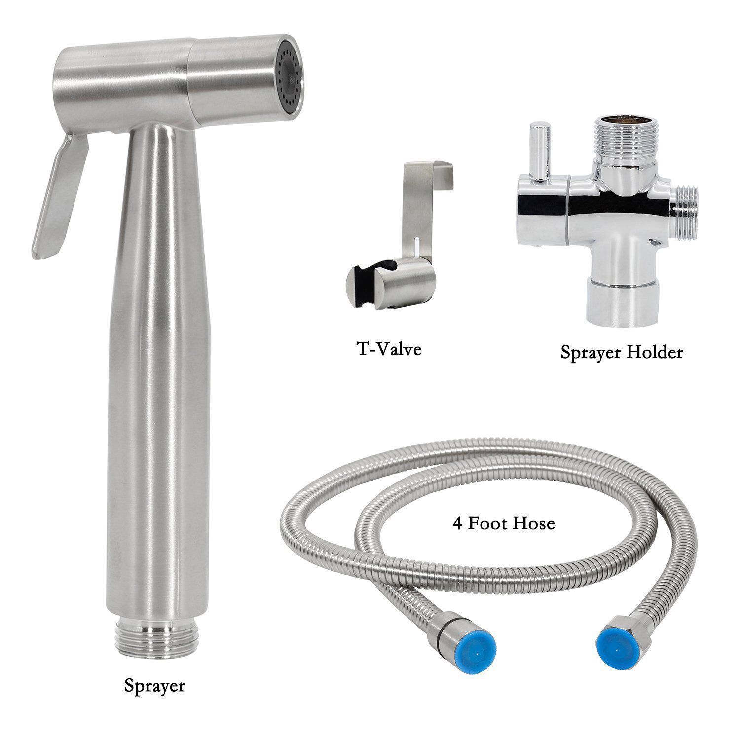 Toilet stainless steel spray gun, women's washbasin set, one inlet and two outlets Angle valve faucet, high-pressure nozzle, bathroom cleaner undefined