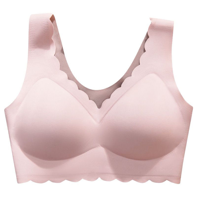 Ropa interior de la madre Sujetador delgado de verano sin costuras de seda de hielo para mujer inalámbrico de mediana edad y ancianas