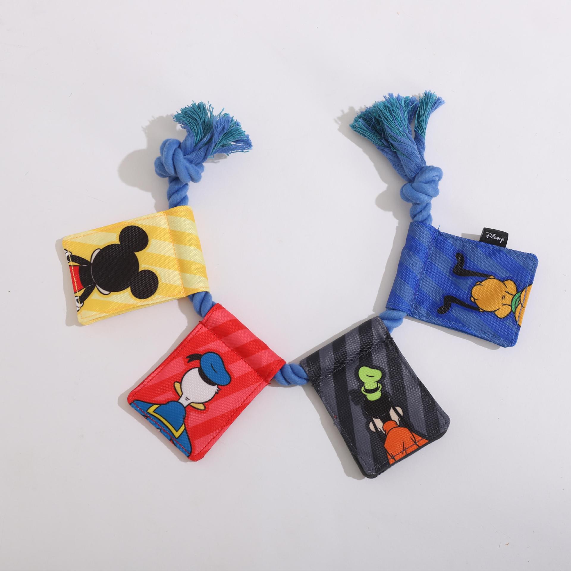 Disney Mickey serie de perros tira de cuerda de mordida cuerda de juguete Keqi tibetano resistente a los dientes de mordida interactiva tira de perros grandes