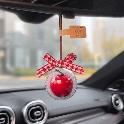 Peaceful Apple Car Pendant High-End Car Interior Decoration Rearview Mirror Hanging Ornament Christmas Women's 2025 New Model (Car hanging) - a-red-apple-car-pendant