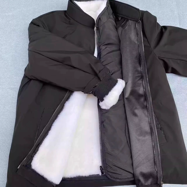 Black jacket, woolen removable liner