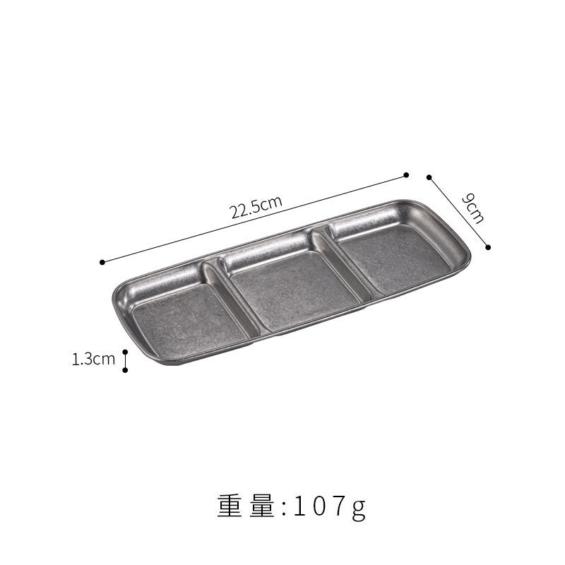 レトロ304ステンレス焼肉調味料料理皿鍋焼き物付小皿韓国式食器|undefined