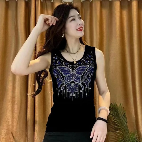 Women's Summer Underwear Strapless Sleeveless Backless Top Body Shaping Invisible Bralette to Wear Over Pure Color Embroidered Diamond Top
