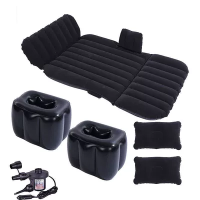Vehicle-mounted inflatable bed | Pad - default-item-37-can-sit-or-lie-down-flocked-black-with-gear-electric-pump