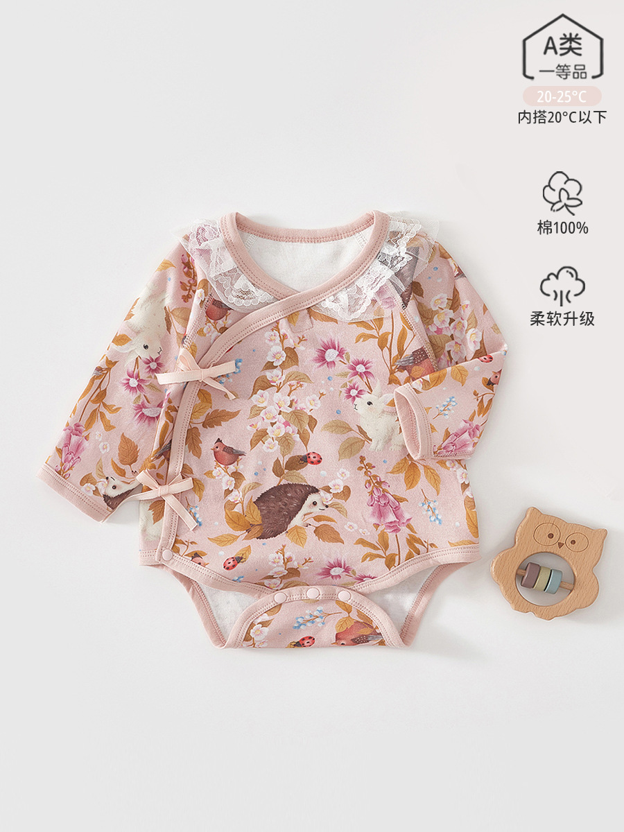 Baby girl bolsa de caída de otoño tipo A algodón puro baby chaqueta de recién nacido ropa de escalada para bebés de manga larga bolsa de caída