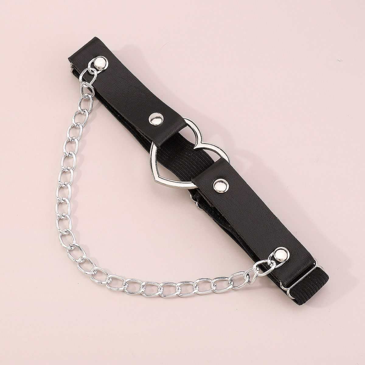 Punk Geometric Heart Shape Alloy Rivet Body Chain 1 Piece