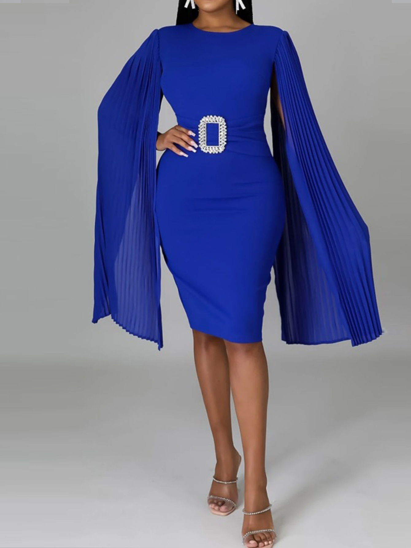 2025 ropa de mujer de comercio exterior nuevo estilo bolso de color sólido cadera vestido de capa sexy vestido de moda transfronterizo