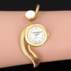 Fashionable bracelet, metal gold watch, watch strap, quartz dial, small dial