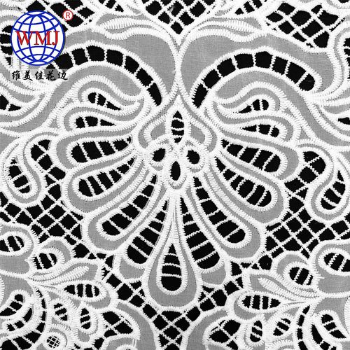 Vimeija Edge Spring and Summer New Dress Fabric, Thin Fabric with Lattice Embroidery and Chiffon Stitching