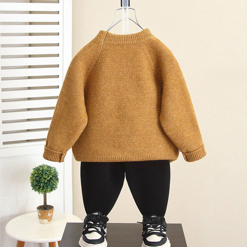 6676 suéter para niños otoño e invierno suéter coreano para niños 2025 nuevo suéter de invierno para bebés guapos