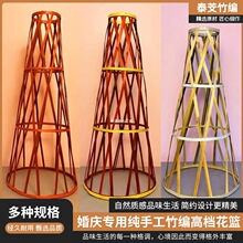 手工竹编花篮开业庆典婚庆花篮花店用品手工编制花蓝