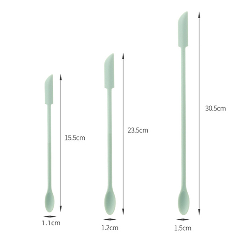 Nuevos cosméticos primicia productos de cuidado de la piel mini silicona de doble cabeza pequeña punta raspador mantequilla mermelada raspador conjunto de 3 piezas