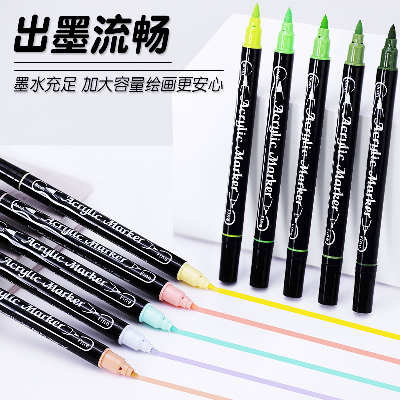 Guangna 612 doble cabeza acrílico marcador 60 color opaco color plegable DIY graffiti pincel conjunto de estudiantes
