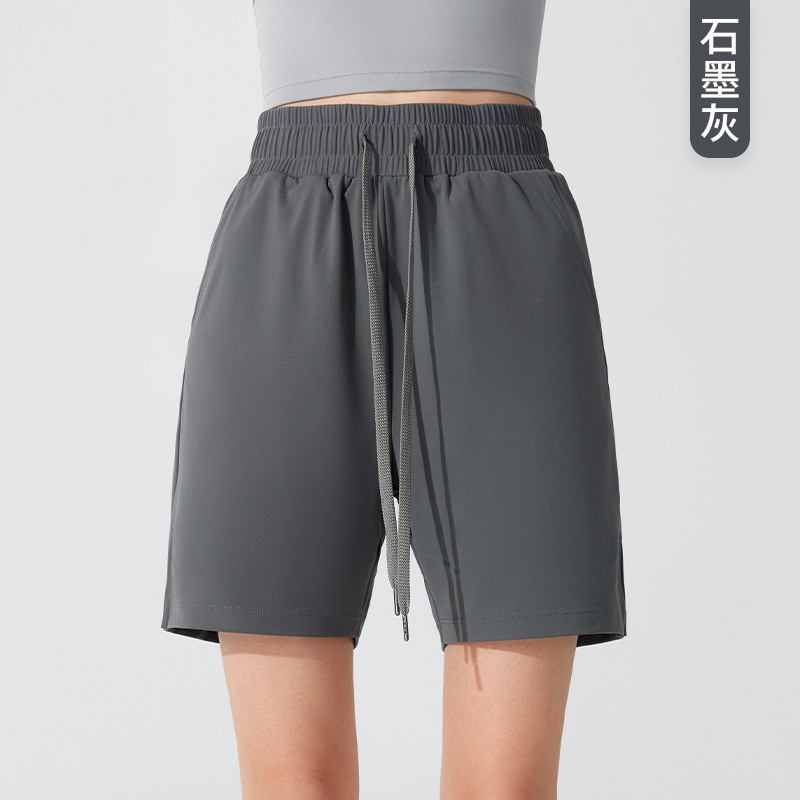 Pantalones cortos deportivos antibacterianos de grado 5A de las mujeres de verano Delgado verde suelto adelgazamiento pantalones medios pantalones casuales pierna ancha pantalones calientes