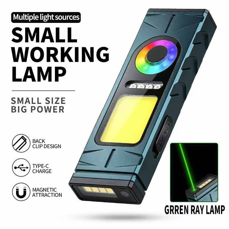 Cross-border outdoor camping work high-brightness zoomable multifunctional portable flashlight with hook, long battery life, rechargeable