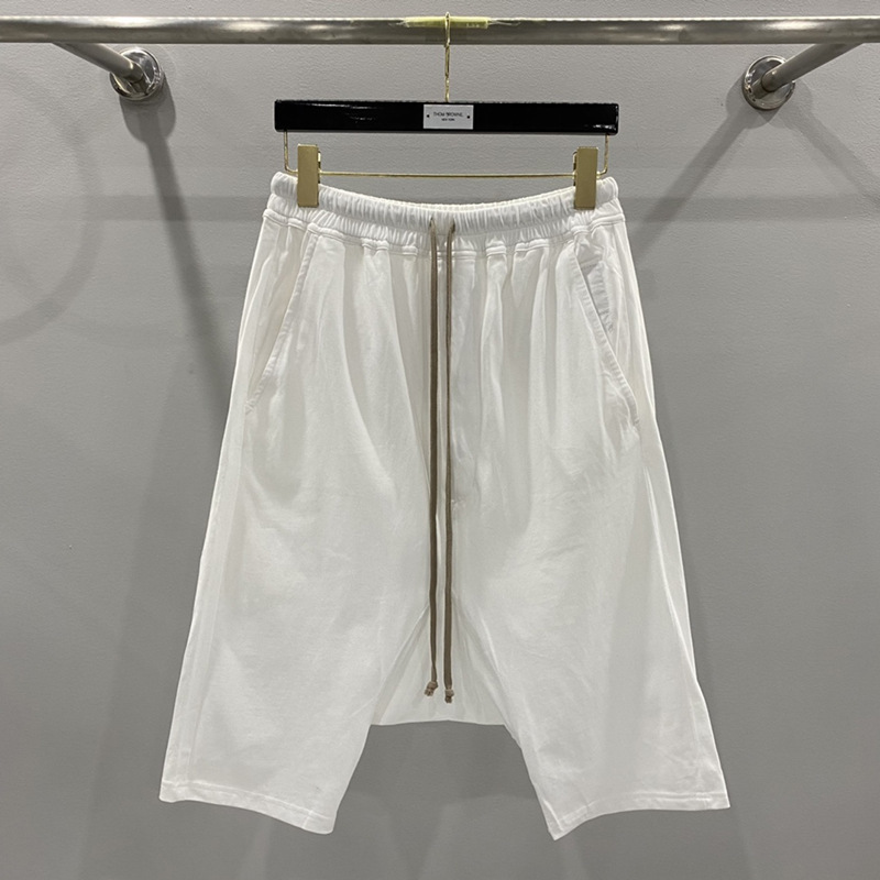 跨境男款暗黑五分哈伦吊档垮裤短裤休闲中裤白色灰绿黑
