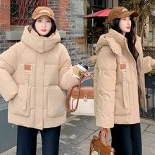 胖妹妹冬装宽松加肥加大码棉服女220斤显瘦加厚棉袄外套羽绒棉衣