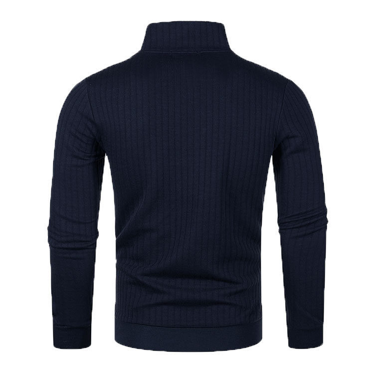 Leisure Pullover Men’s Half-high Collar Zip Sweater