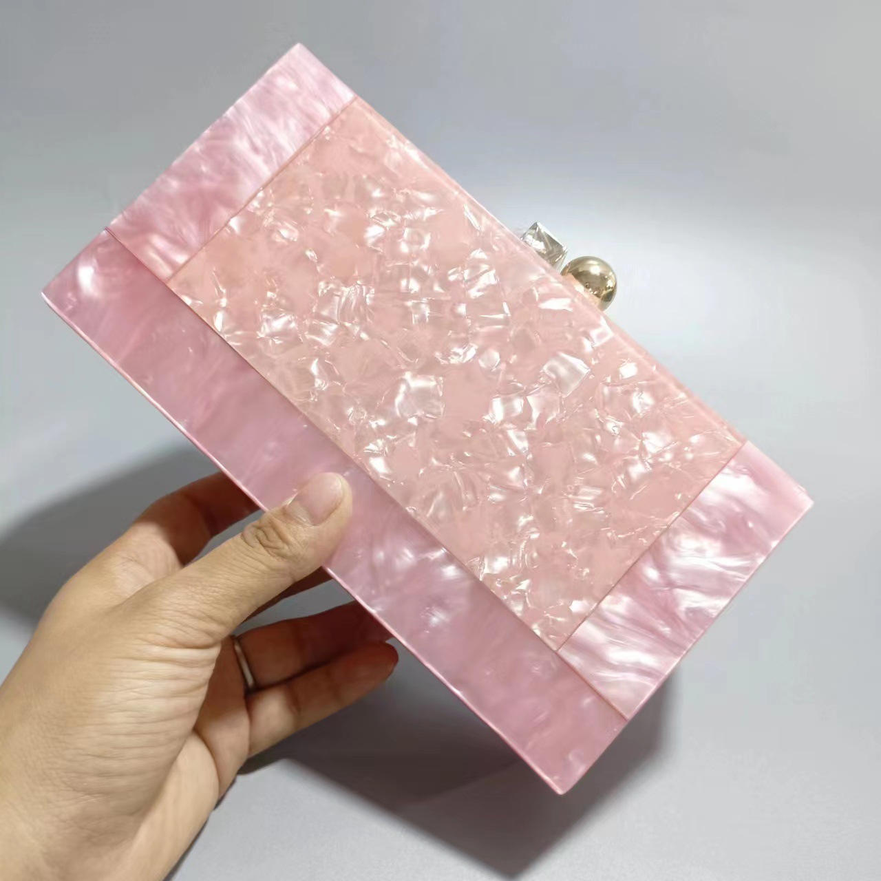 Acrylic Material Purple Green Black Arylic Marble Square Evening Bags