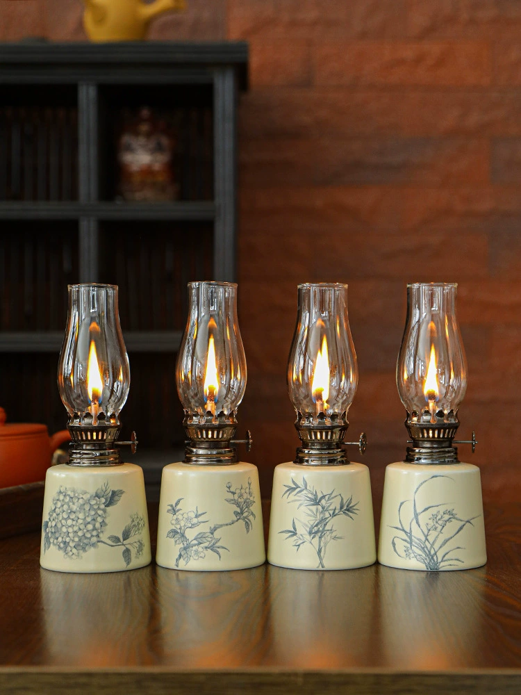 Retro creative blue and white travel lights for camping