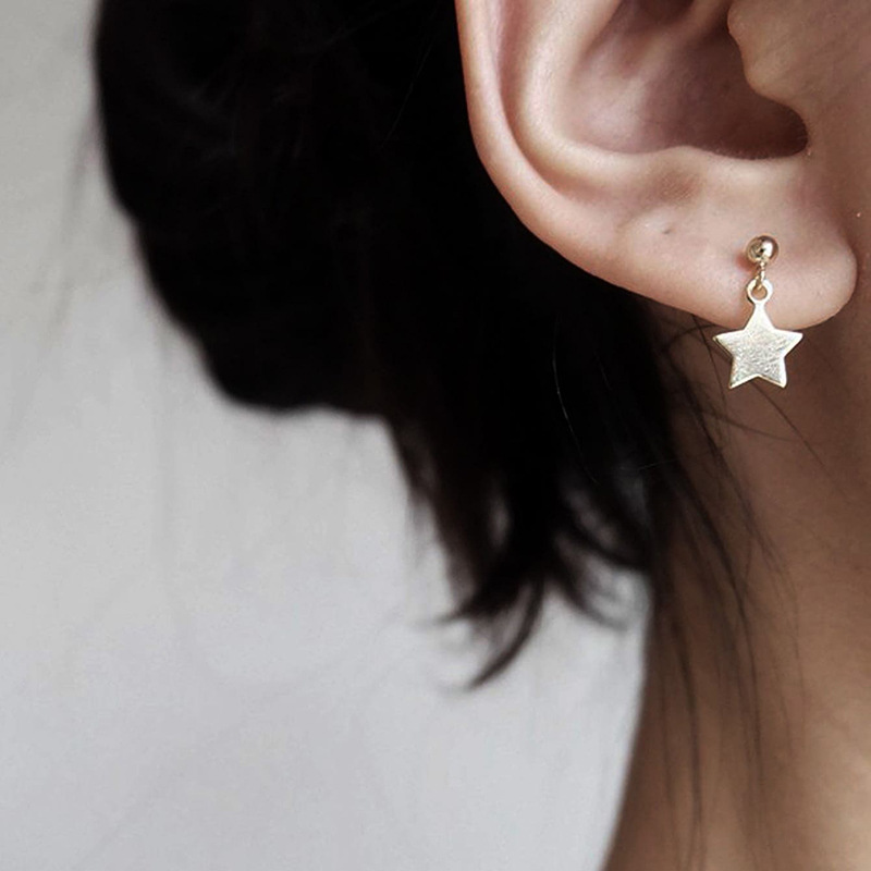 Fashion Gold Alloy Geometric Star Stud Earrings